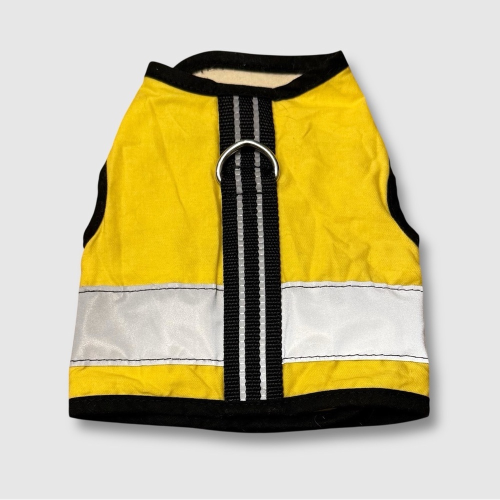 Yellow and Black Reflective Cat Harness Vest XS